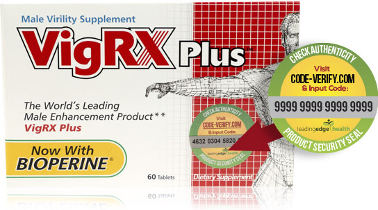 VigRX Plus product package showing counterfeit check location